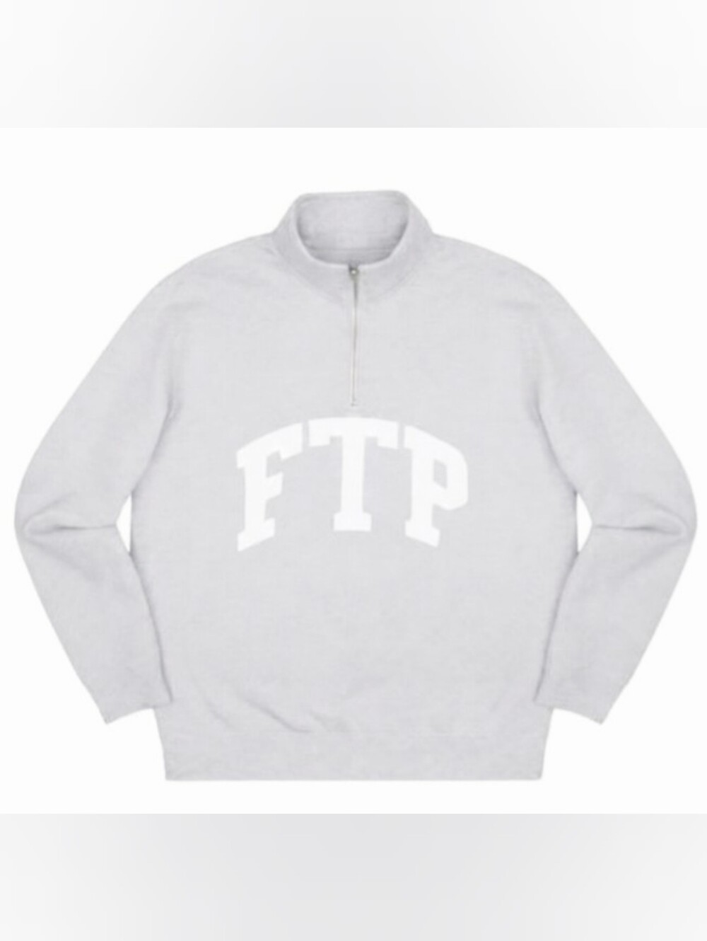 FTP (FuckThePopulation) 1/4 ZIP Jacket Embroidered (ASH HEATHER) Mens Large.
